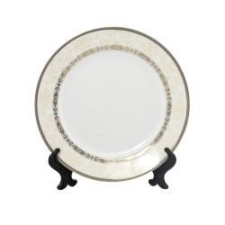 Тарелка фарфоровая белая с орнаментом удача, 203мм