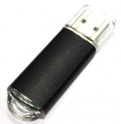 VF-675 металлическая флешка с пластиковым колпачком Черная 4GB