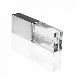ST001 флешка-кристал стекло с матовым колпачком 32GB